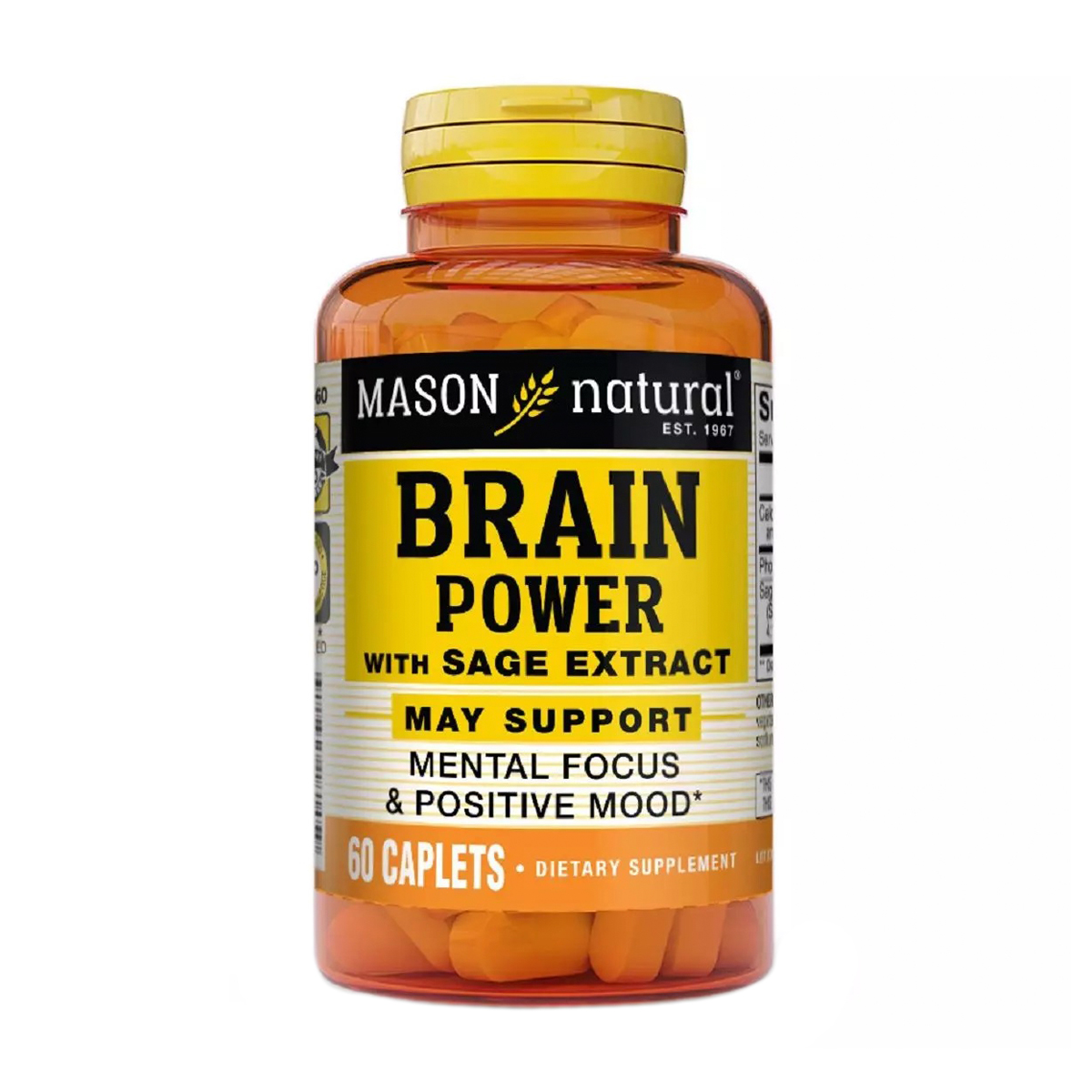 Сила мозку Mason Natural Brain Power With Sage Extract з екстрактом шавлії, 60 каплет
